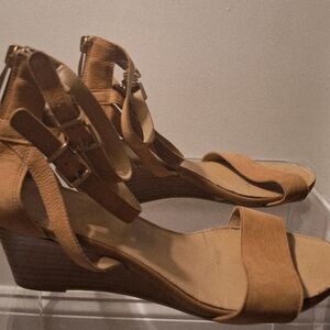 Franco Sarto Brown Strappy Wedges